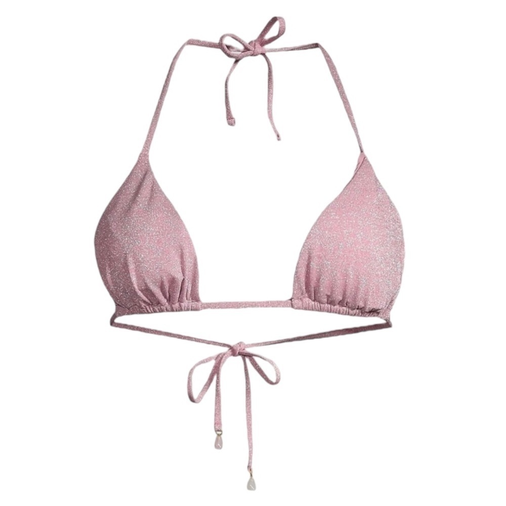 SOLD❗️Pink Bikini Isabella Rose Quartz Metallic Halter Marseille Triangle Top - Picture 9 of 9